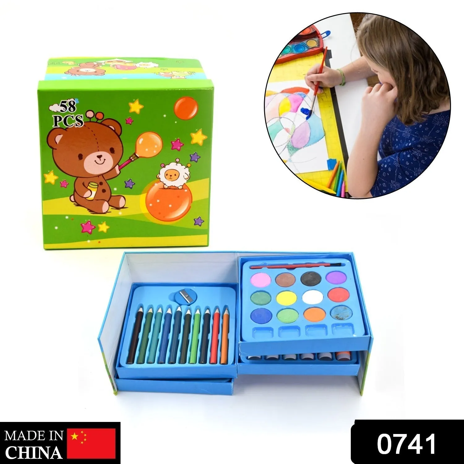 0741 Color Pencil,Crayons, Water Color, Sketch Pen Art Set