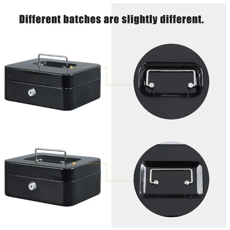 10-Inch Locking Cash Box With Removable Coin Tray And Key Lock -Xf0728