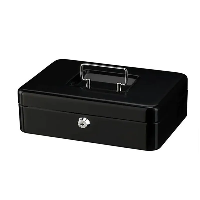 10-Inch Locking Cash Box With Removable Coin Tray And Key Lock -Xf0728