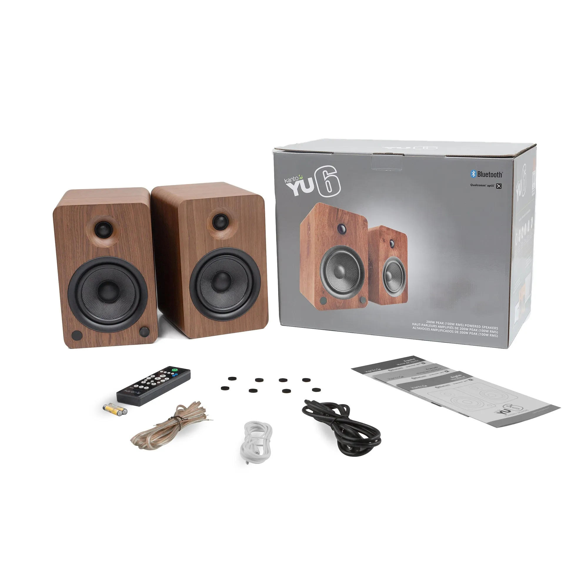 200W Bluetooth Bookshelf Speakers with Stands & Phono, Kanto