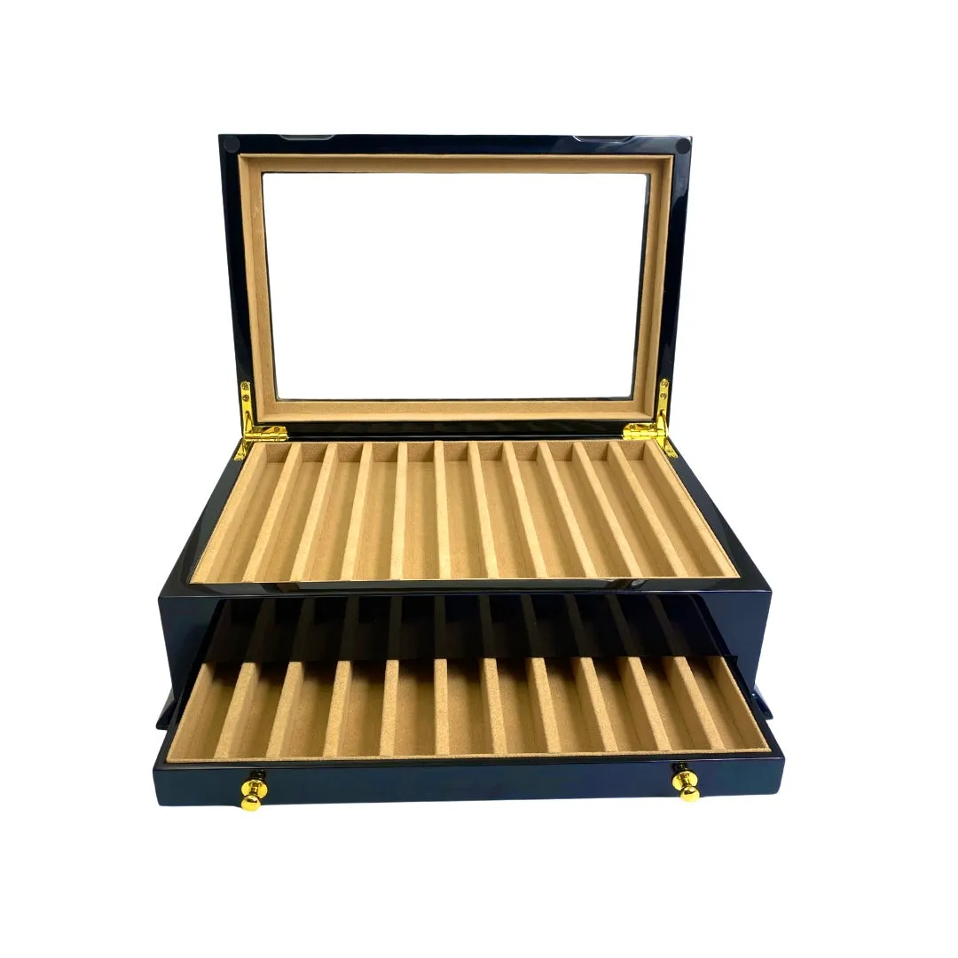 22 Lacquered Pen Box - Midnight Blue