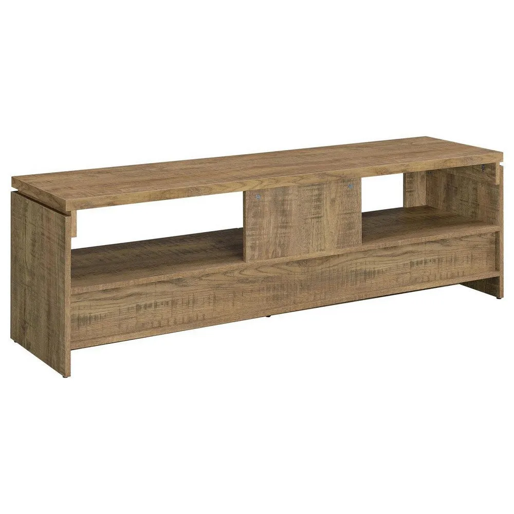 59 Inch TV Media Entertainment Console with 2 Drawers, Warm Wood Brown By Casagear Home