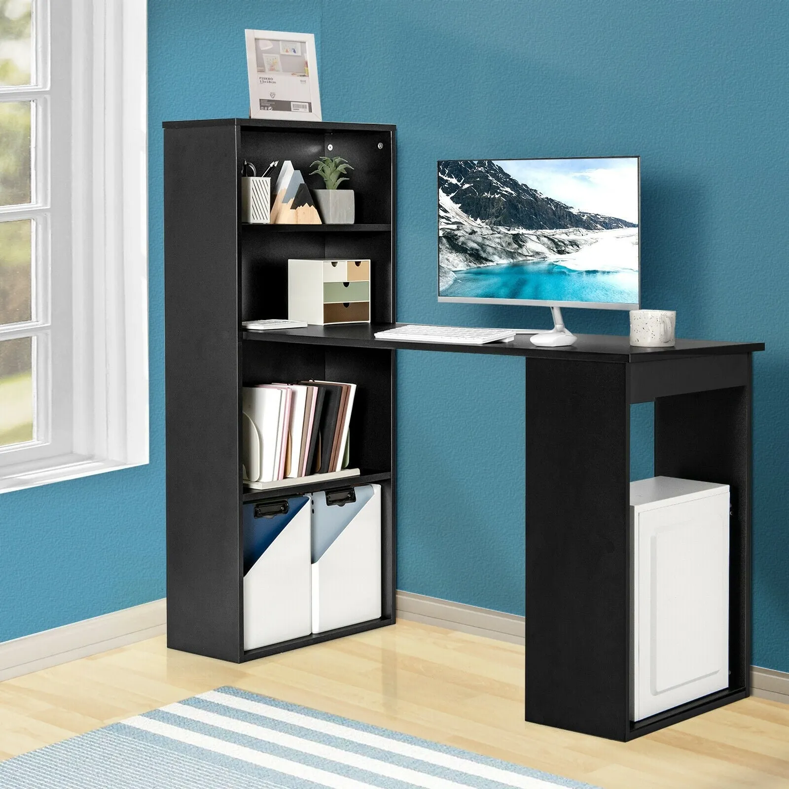 6 Tiered Computer Writing Desk - Black