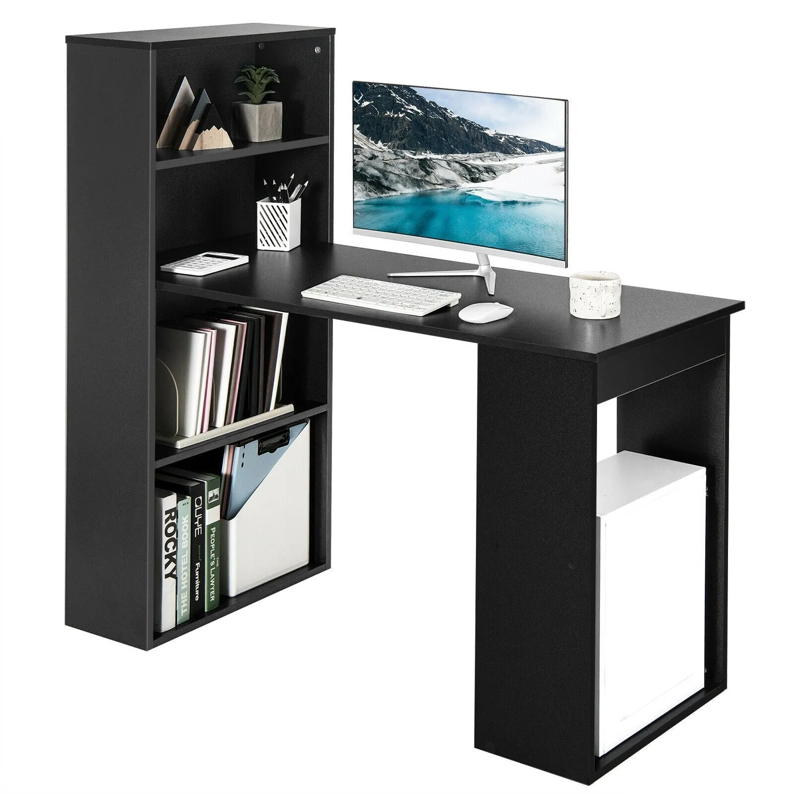 6 Tiered Computer Writing Desk - Black