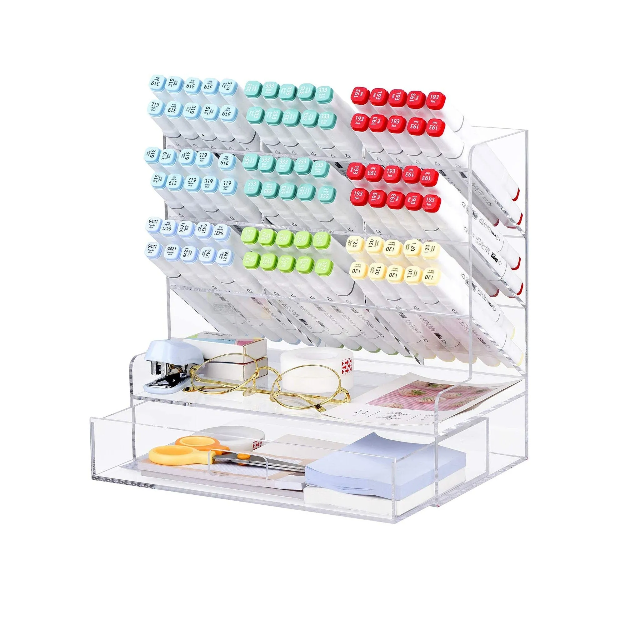 Acrylic Pen Organizer | Multi-Functional Desk Organizer Pencil Holder Stationery