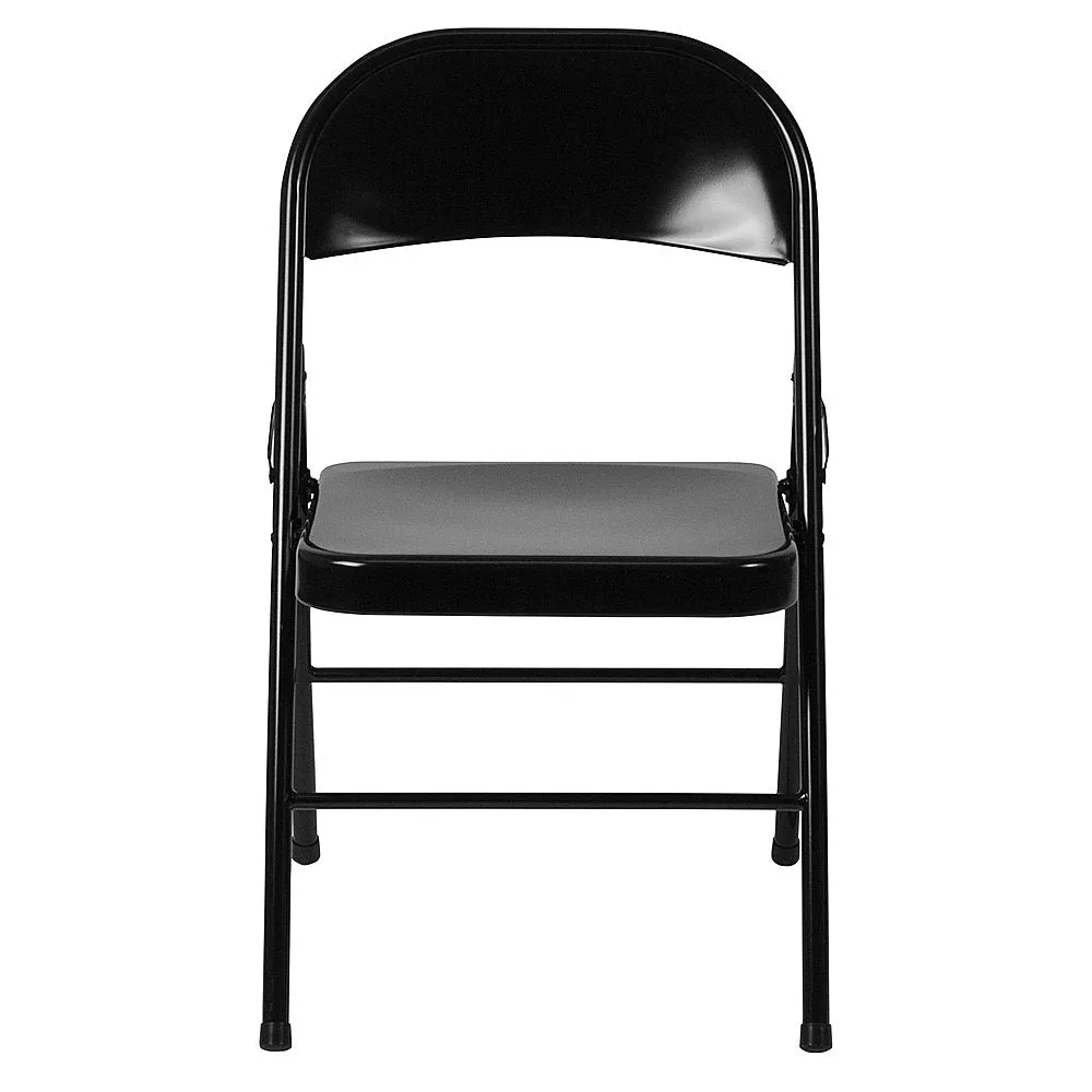 Alamont Home - Hercules Series Double Braced Metal Folding Chair (set of 4) - Black