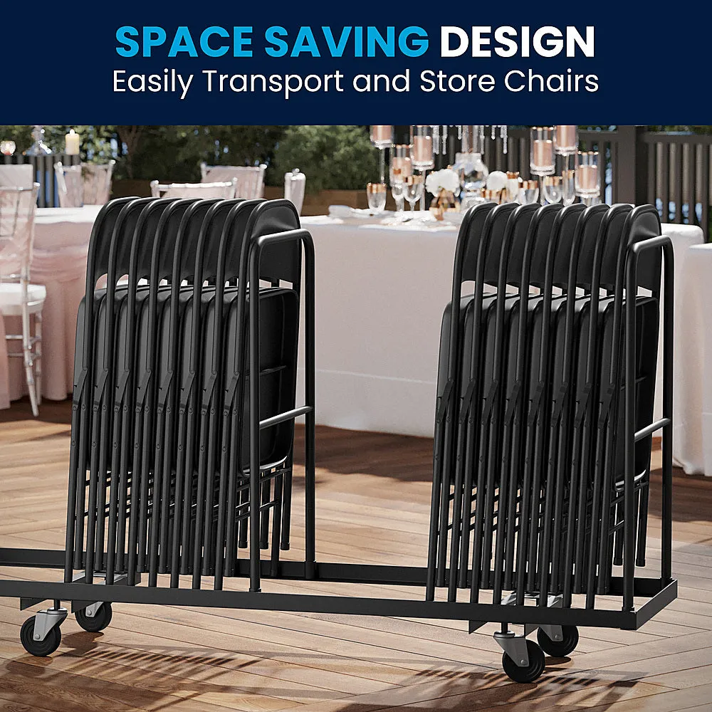 Alamont Home - Hercules Series Double Braced Metal Folding Chair (set of 4) - Black