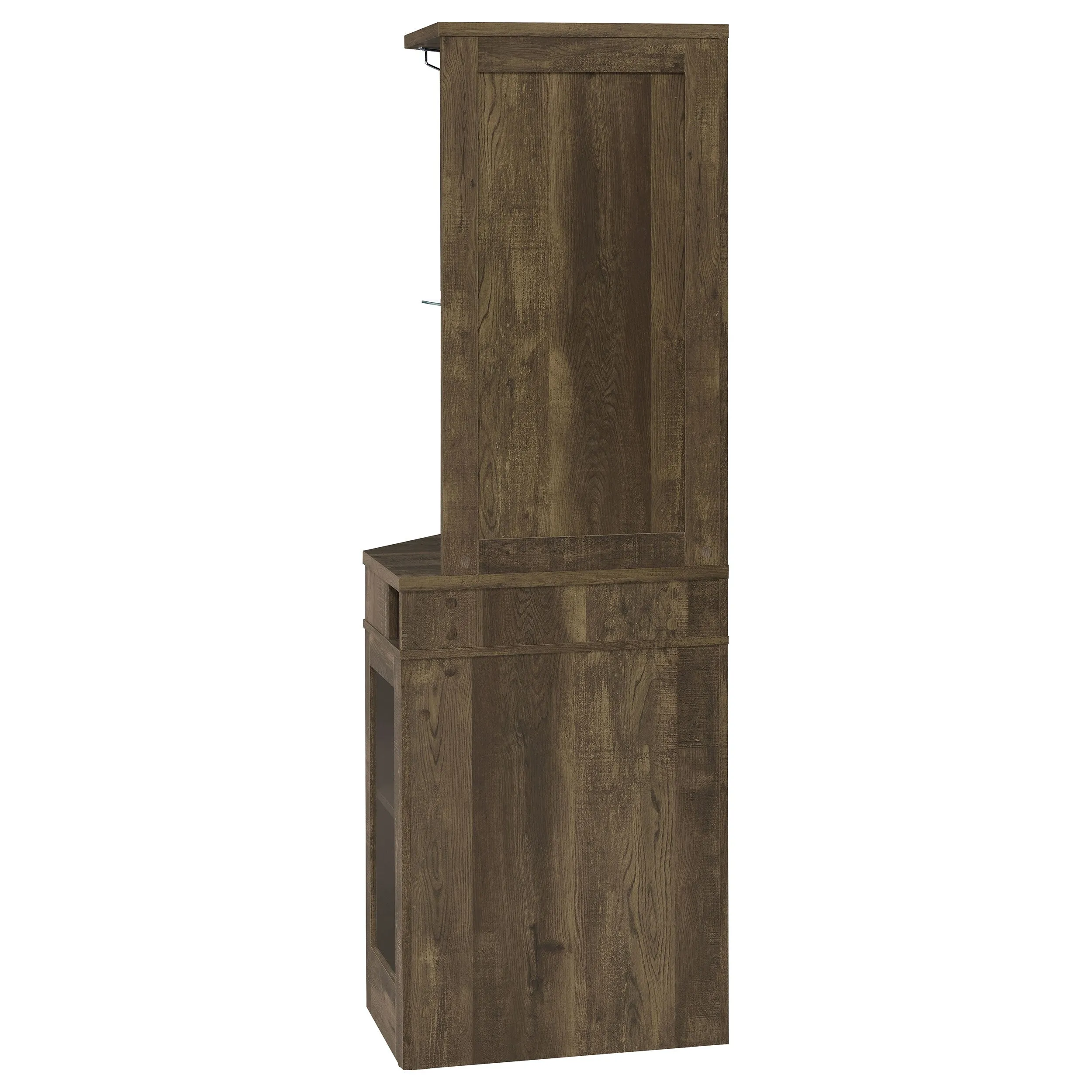 Alviso 1-drawer Corner Home Bar Wine Cabinet  Rustic Oak