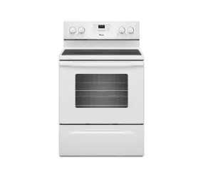 Amana 30" Freestanding Radiant Self Clean Electric Range Ceramic Top 4 Burners 5.3 cu.ft. 4KWFE7685EW White