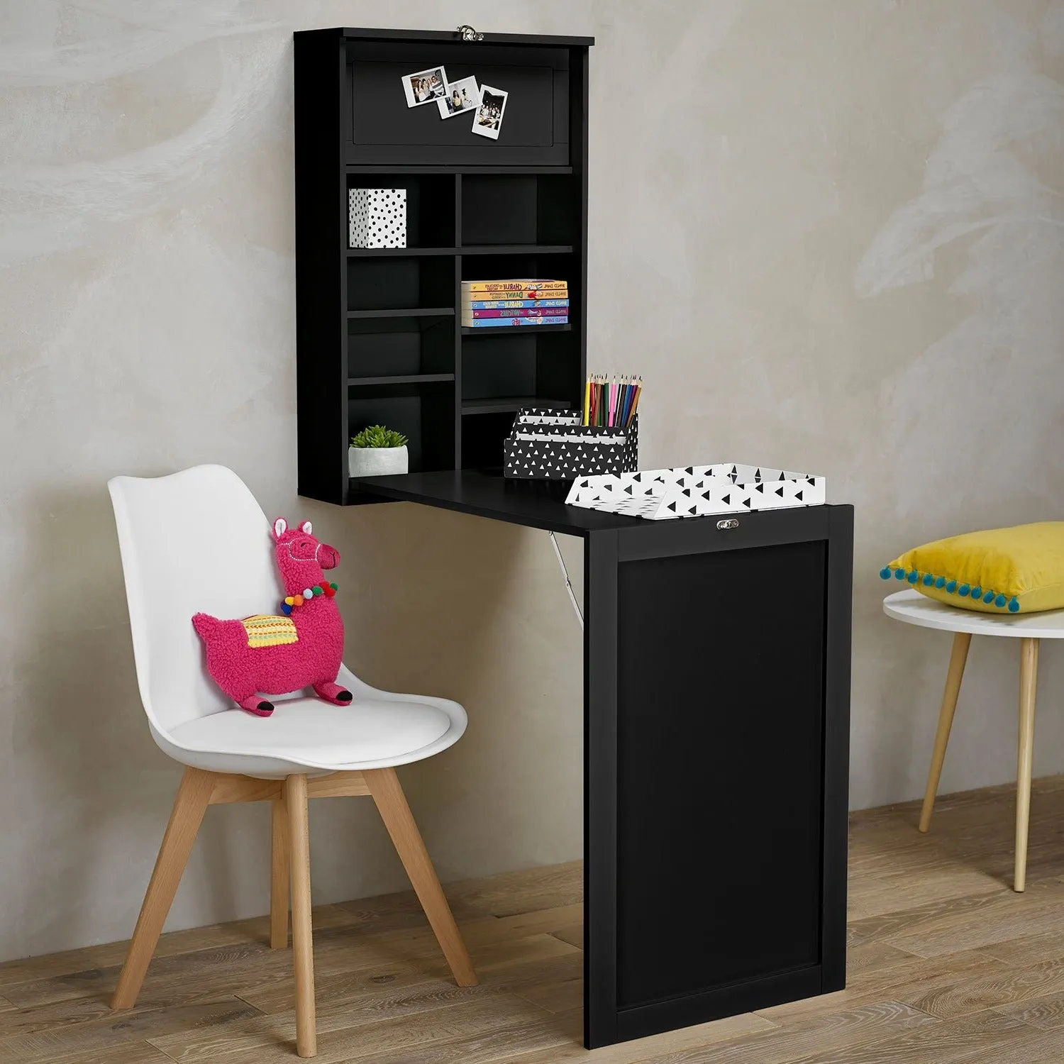 Arlo Black Foldaway Wooden Wall Desk