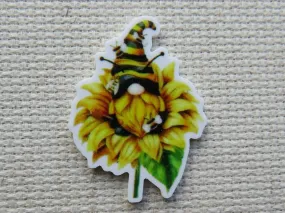 Bee Gnome in a Sunflower Needle Minder, Cover Minder, Magnet