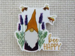 Bee Happy Lavender Gnome Needle Minder, Cover Minder, Magnet