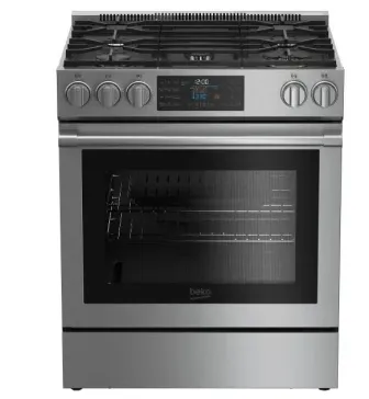 BEKO 30 Inch Slide-In Gas Range with 5 Sealed Burners