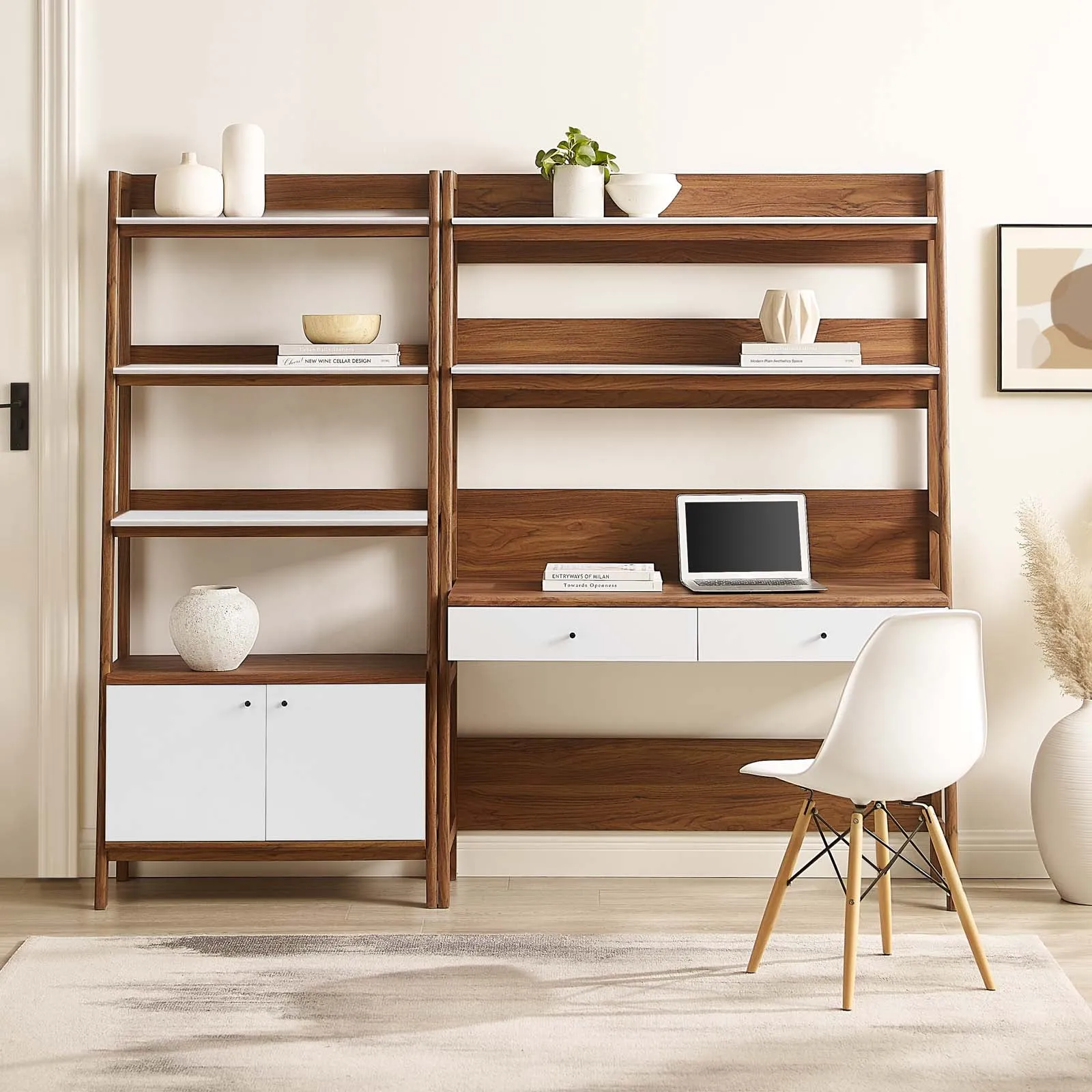 Bixby 2-Piece Wood Office Desk and Bookshelf by Modway