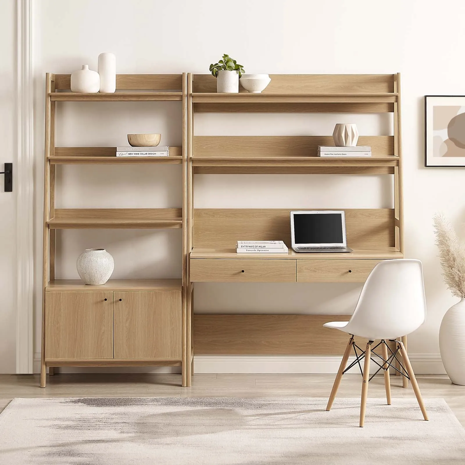 Bixby 2-Piece Wood Office Desk and Bookshelf by Modway