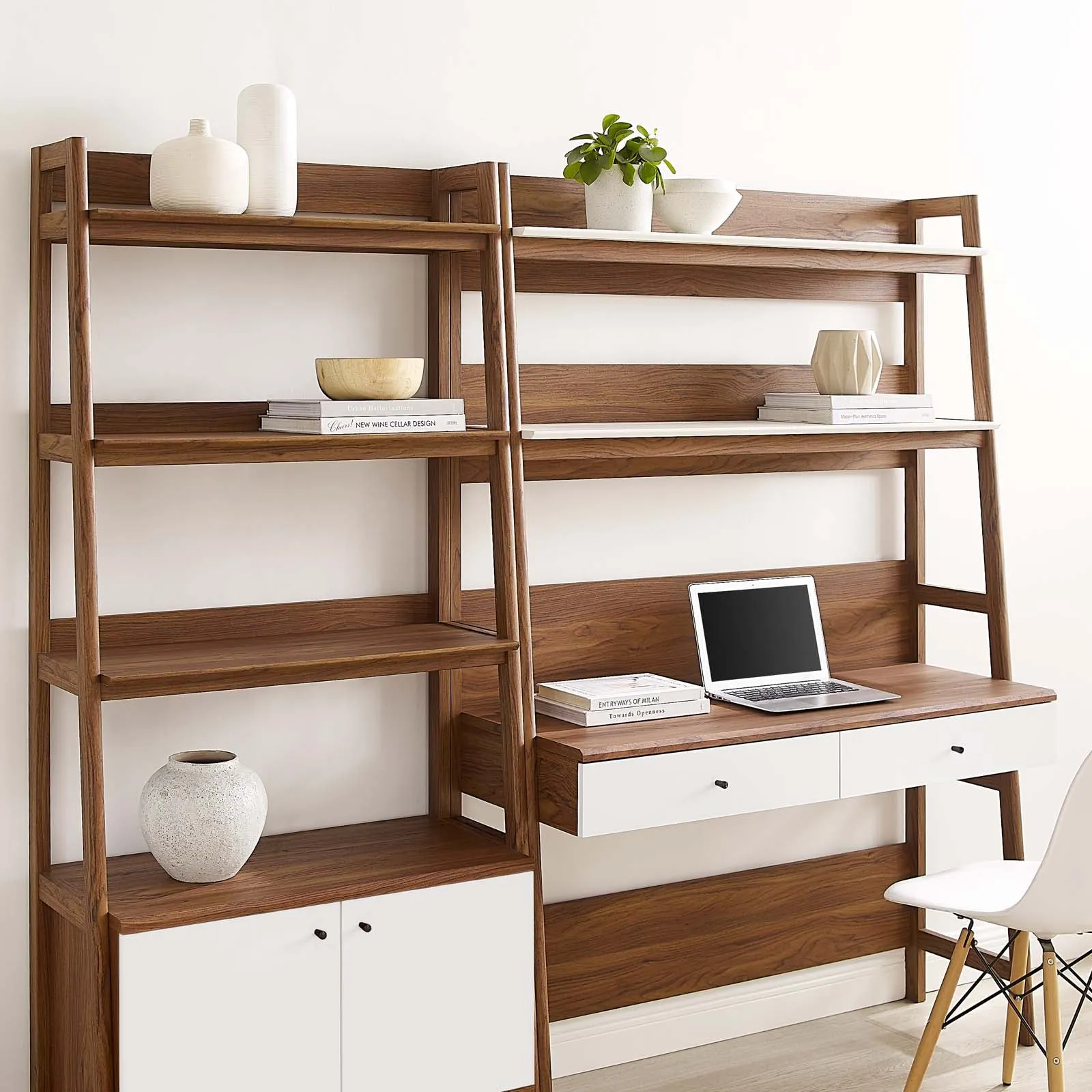 Bixby 2-Piece Wood Office Desk and Bookshelf by Modway