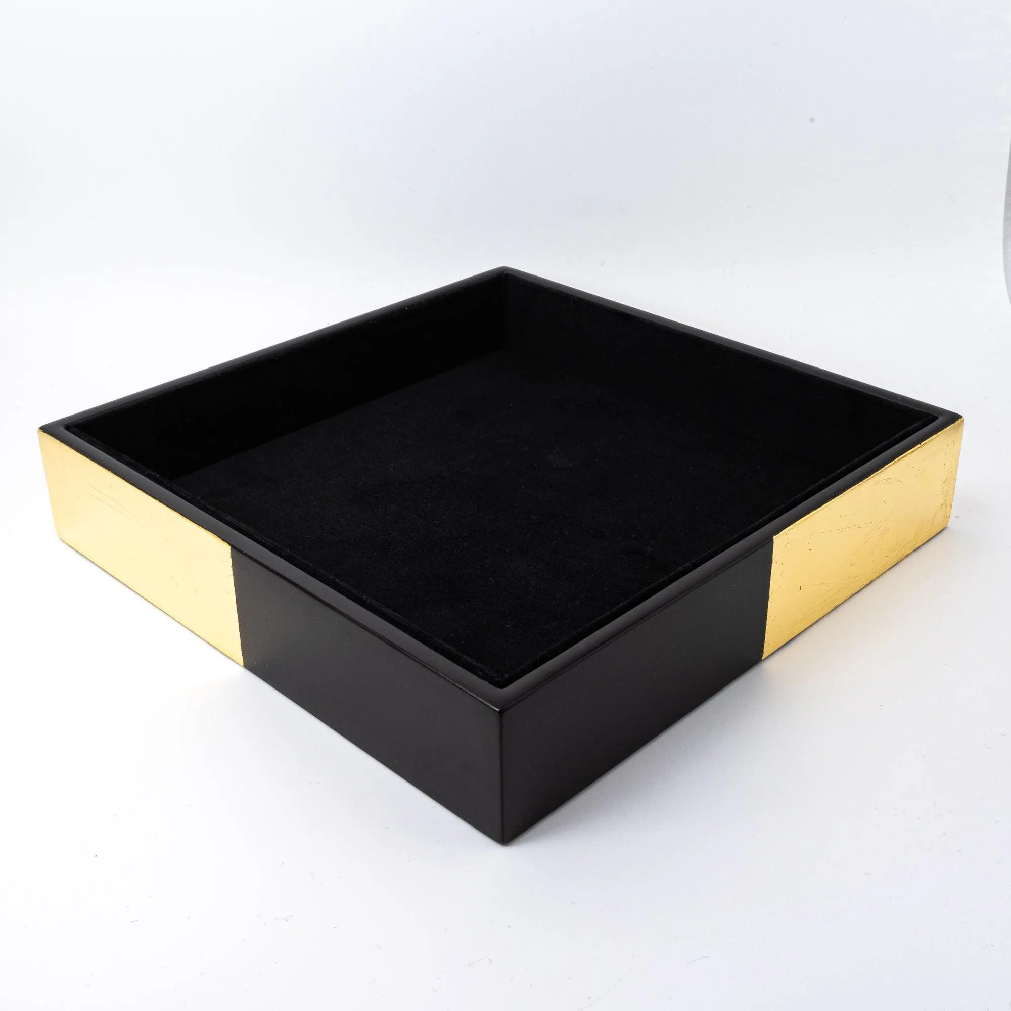 Black Lacquer and Gold Leaf Ichimatsu Pen Tray