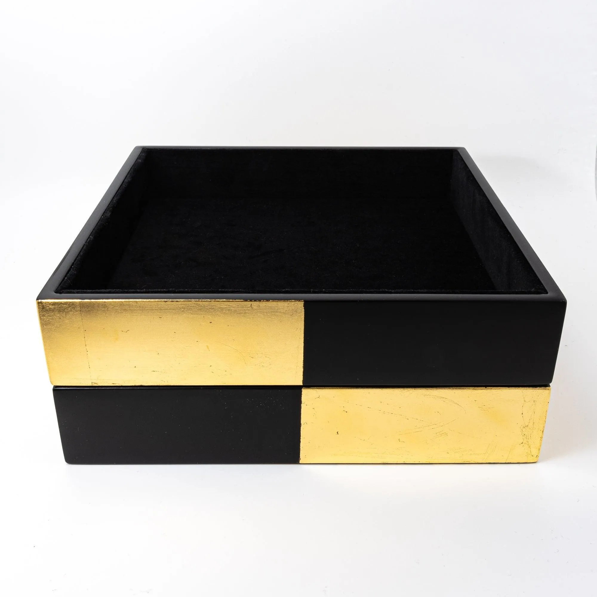 Black Lacquer and Gold Leaf Ichimatsu Pen Tray