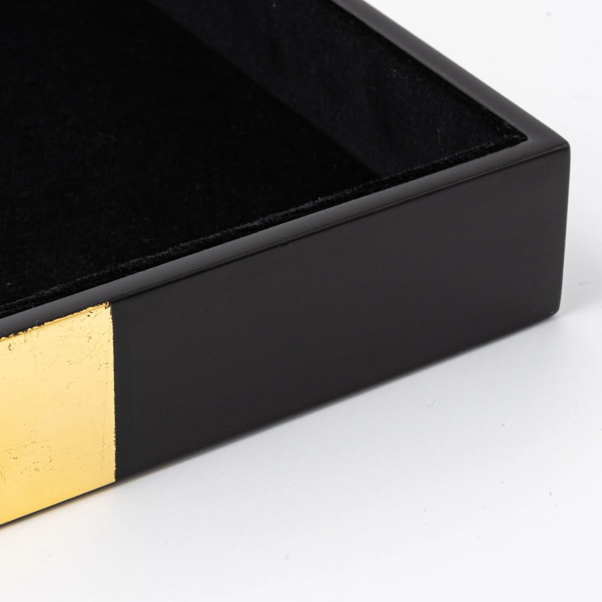 Black Lacquer and Gold Leaf Ichimatsu Pen Tray