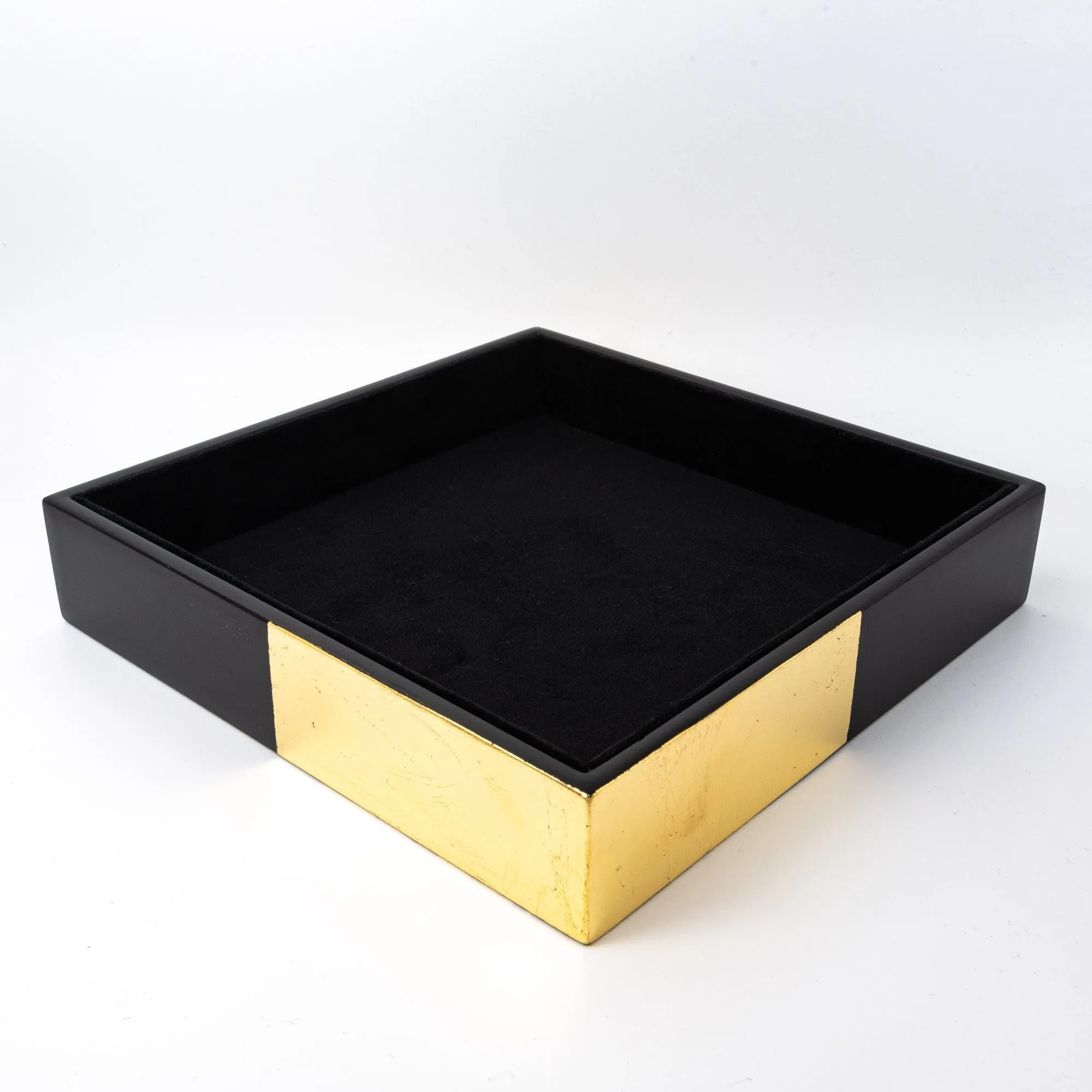 Black Lacquer and Gold Leaf Ichimatsu Pen Tray