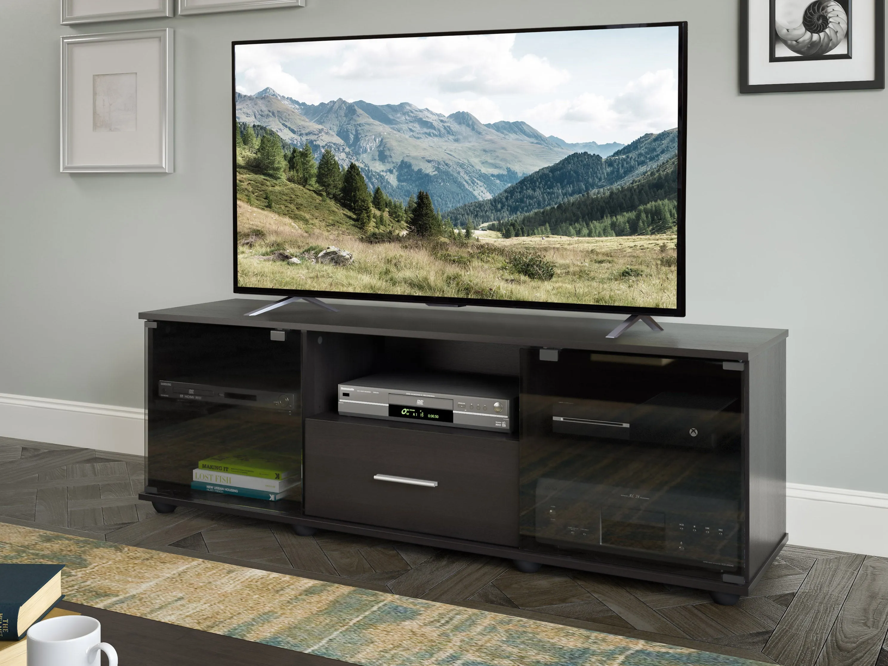 Black TV Stand, TVs up to 75"