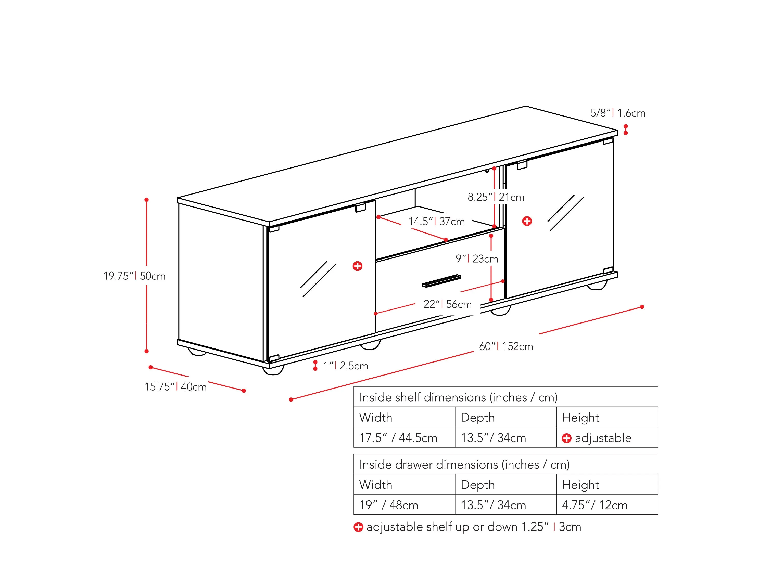 Black TV Stand, TVs up to 75"