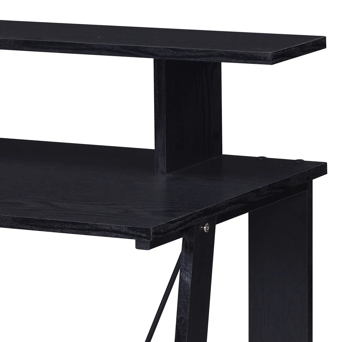 Black Writing Desk with Upper Shelf