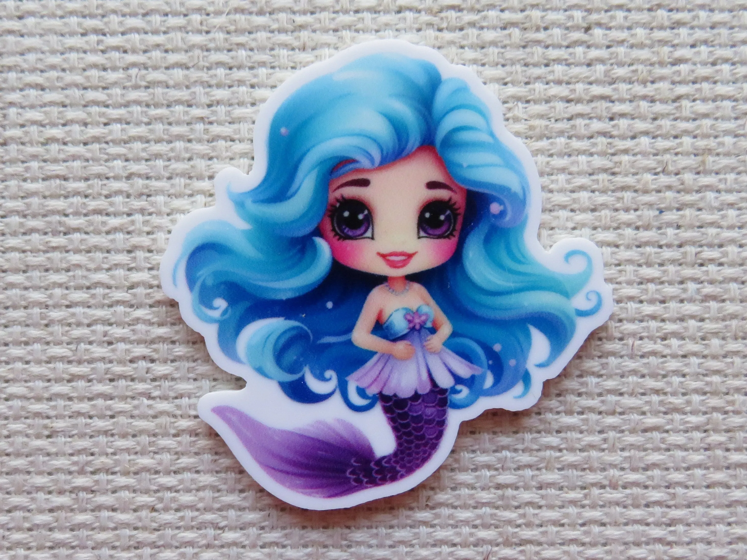 Blue Haired Mermaid Needle Minder, Cover Minder, Magnet