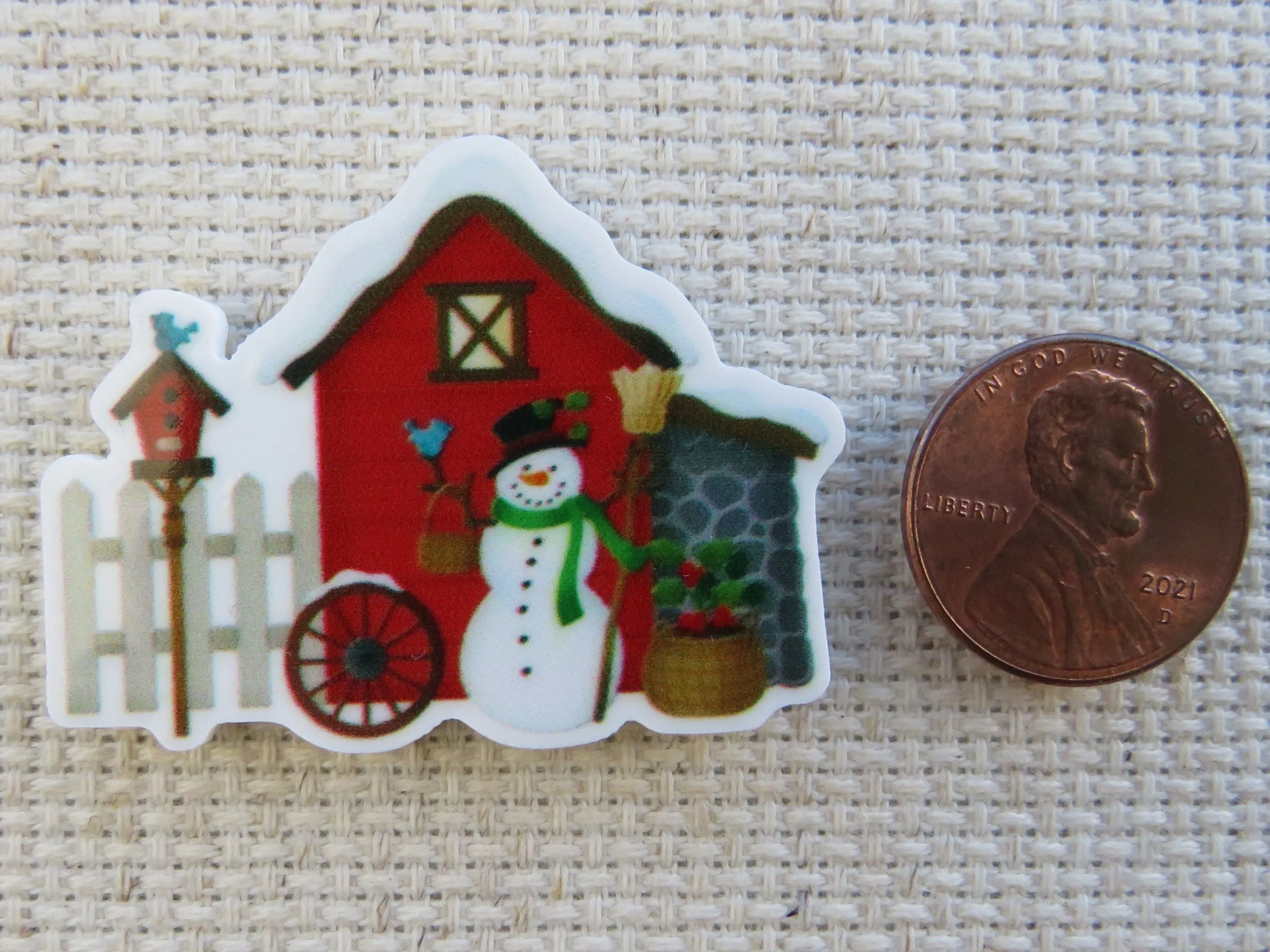 Christmas Farm Needle Minder, Cover Minder, Magnet