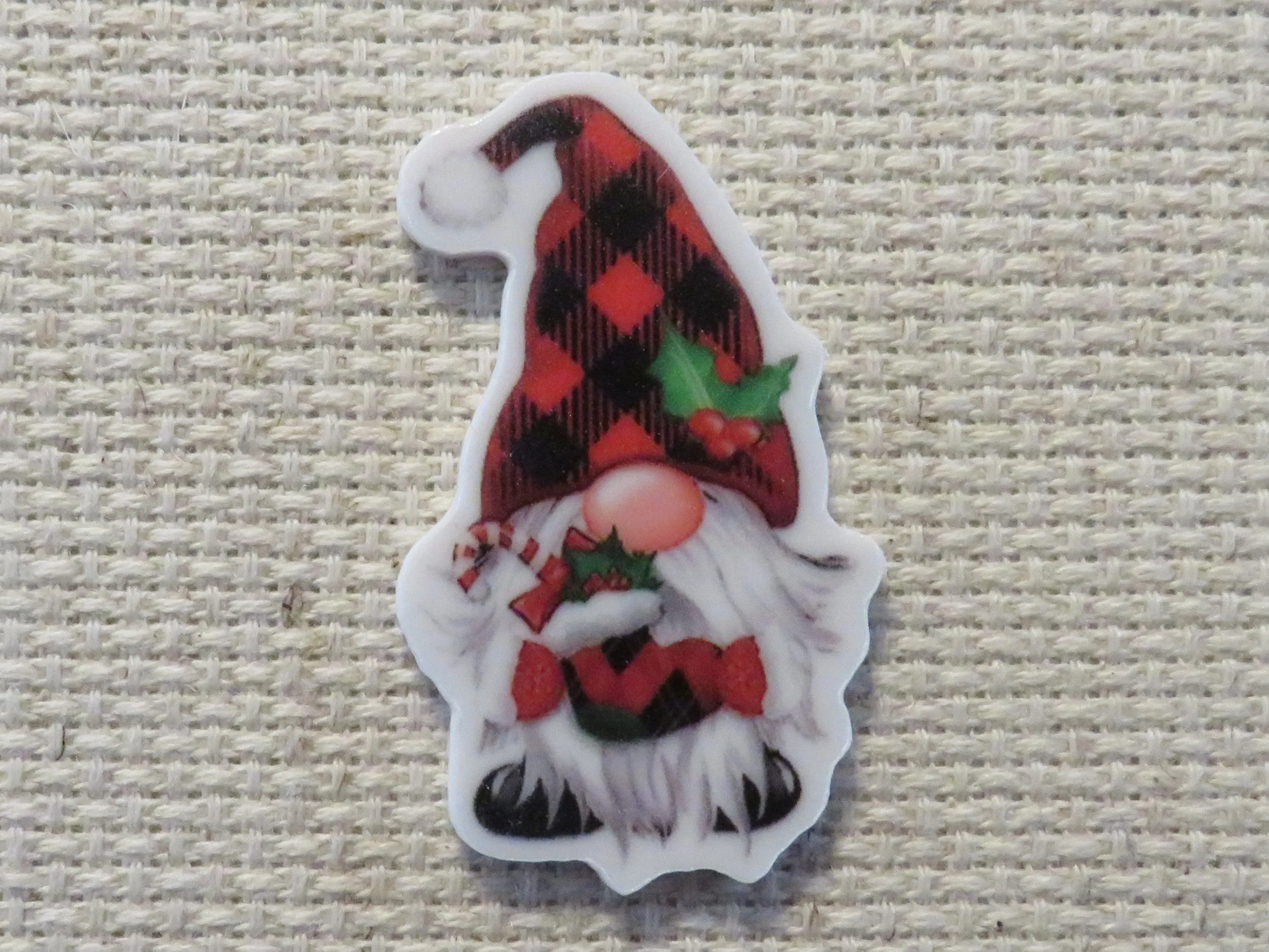 Christmas Gnome with a Stocking Needle Minder, Cover Minder, Magnet