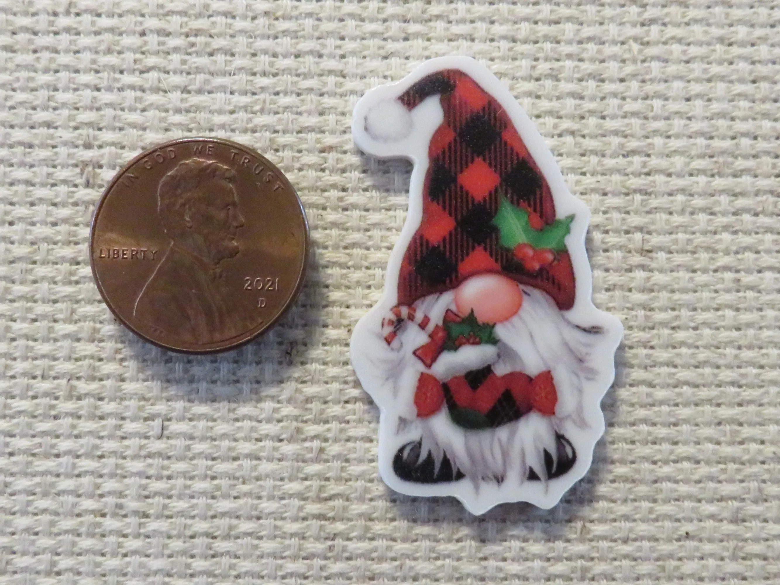 Christmas Gnome with a Stocking Needle Minder, Cover Minder, Magnet