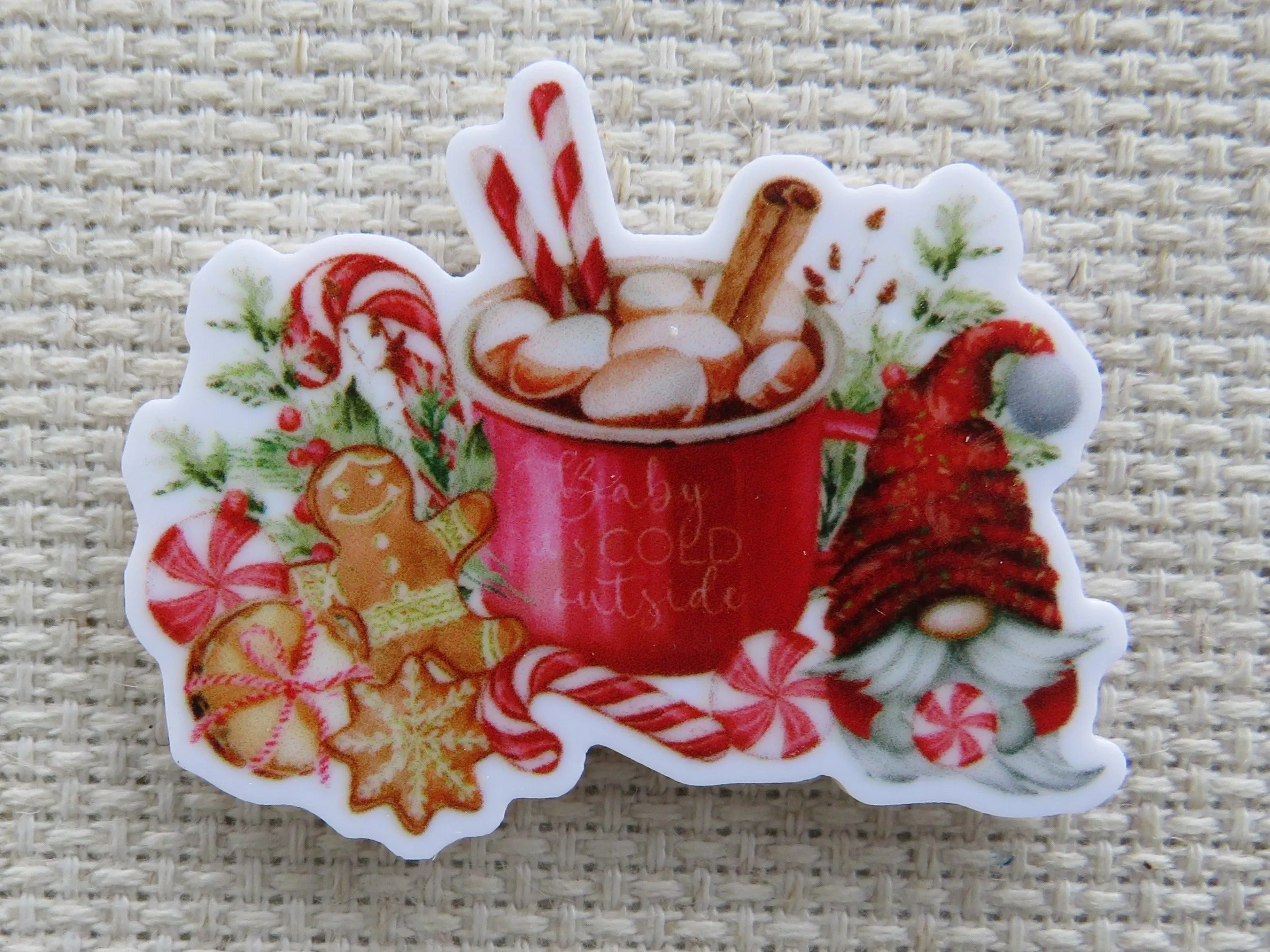 Christmas Treats with a Christmas Gnome Needle Minder, Cover Minder, Magnet