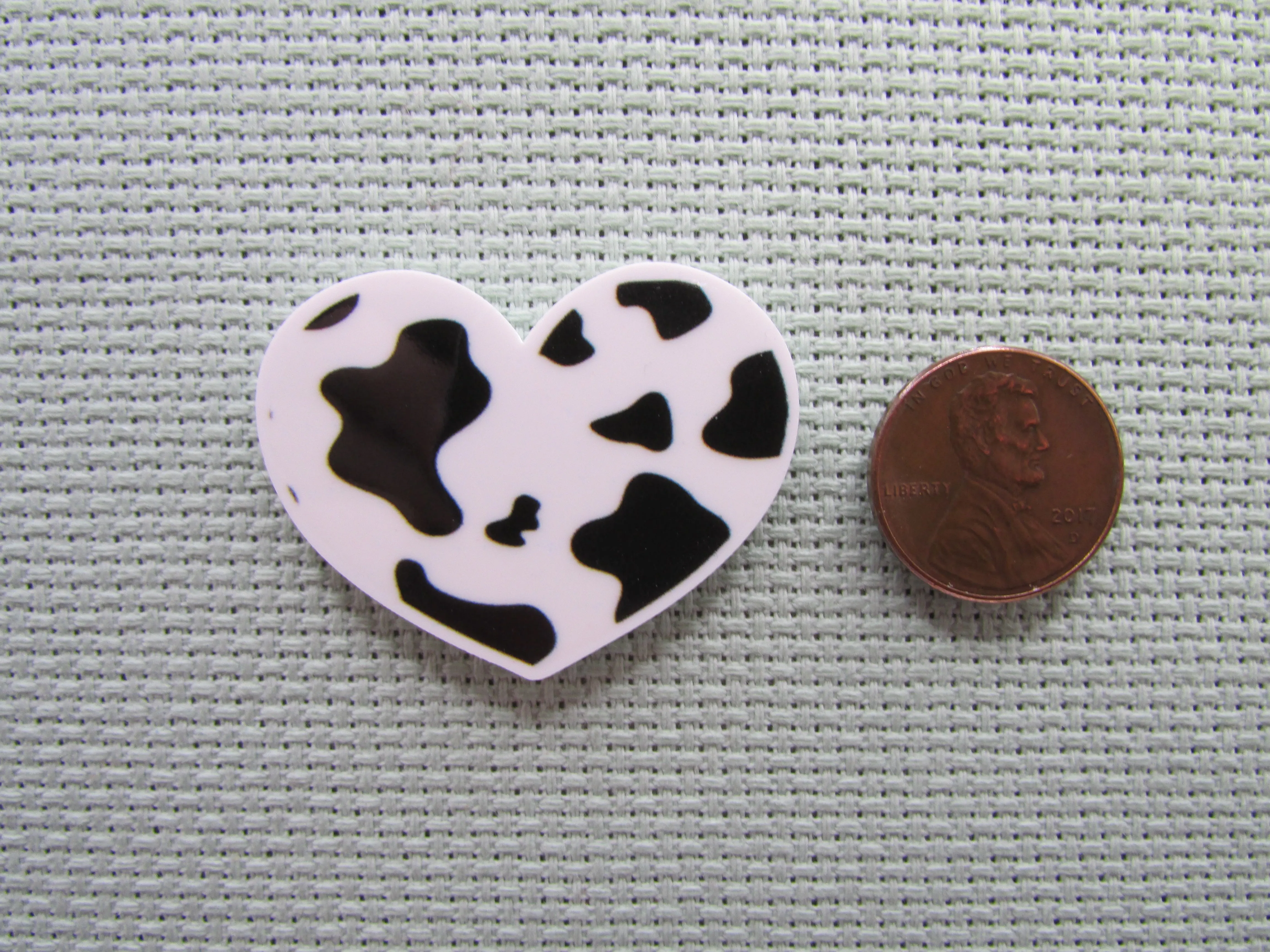 Cow Print Heart Needle Minder, Cover Minder, Magnet LAST ONE!