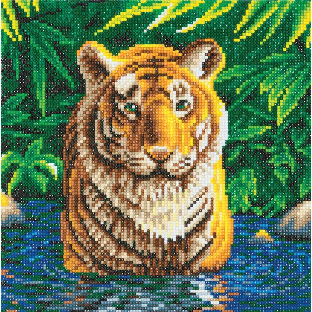 Craft Buddy DIY Crystal Art Medium Framed Kit - Tiger Pool