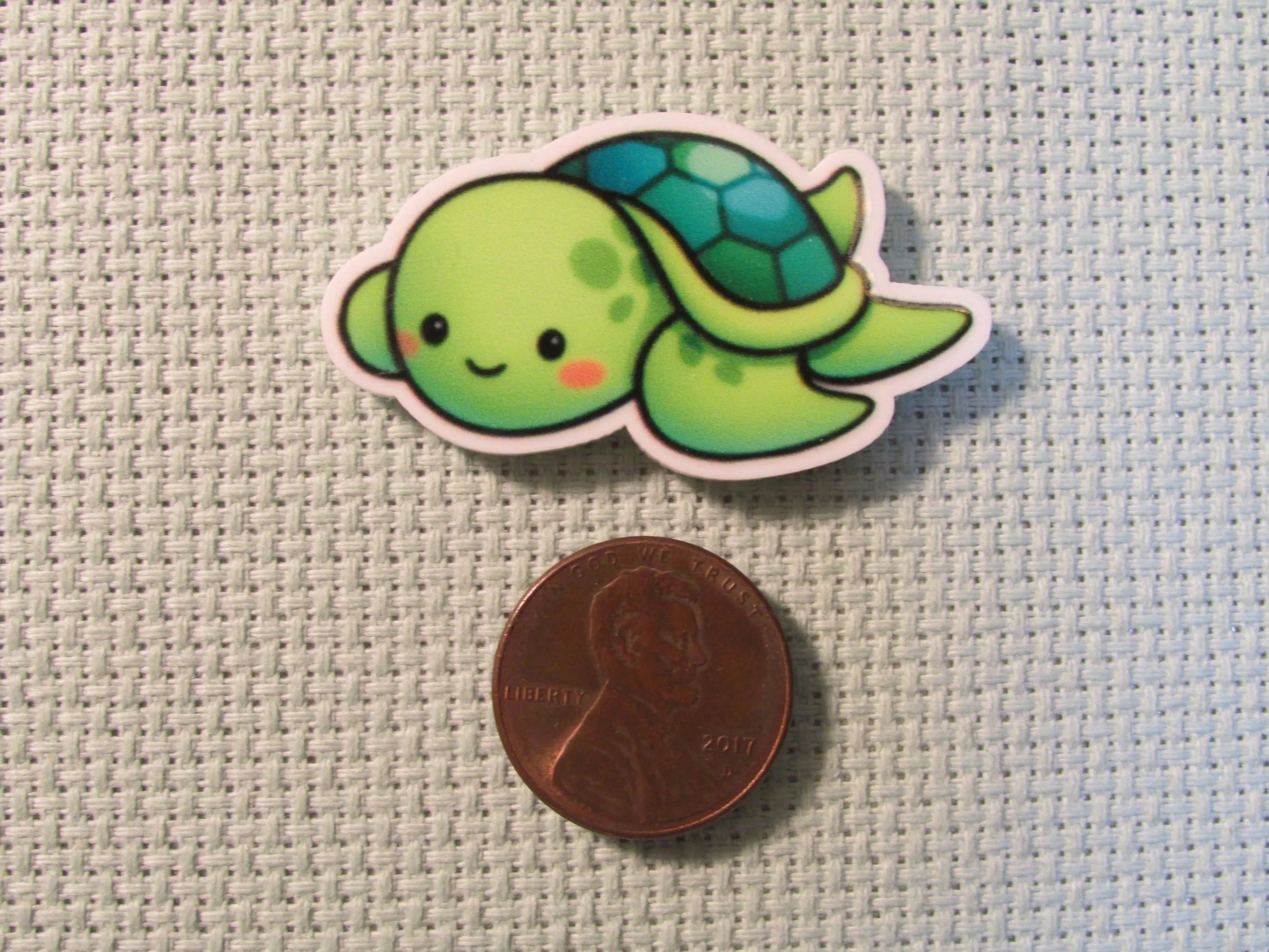 Cute Green Turtle Needle Minder, Cover Minder, Magnet