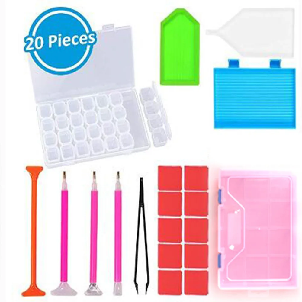 Diamond Painting Tools And Accessory Kits | Embroidery Pen Tweezers Glue Storage Box Trays | DIY Diamond Painting Accessory Package