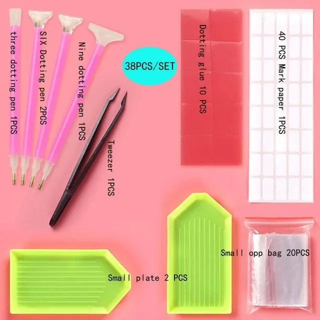 Diamond Painting Tools And Accessory Kits | Embroidery Pen Tweezers Glue Storage Box Trays | DIY Diamond Painting Accessory Package