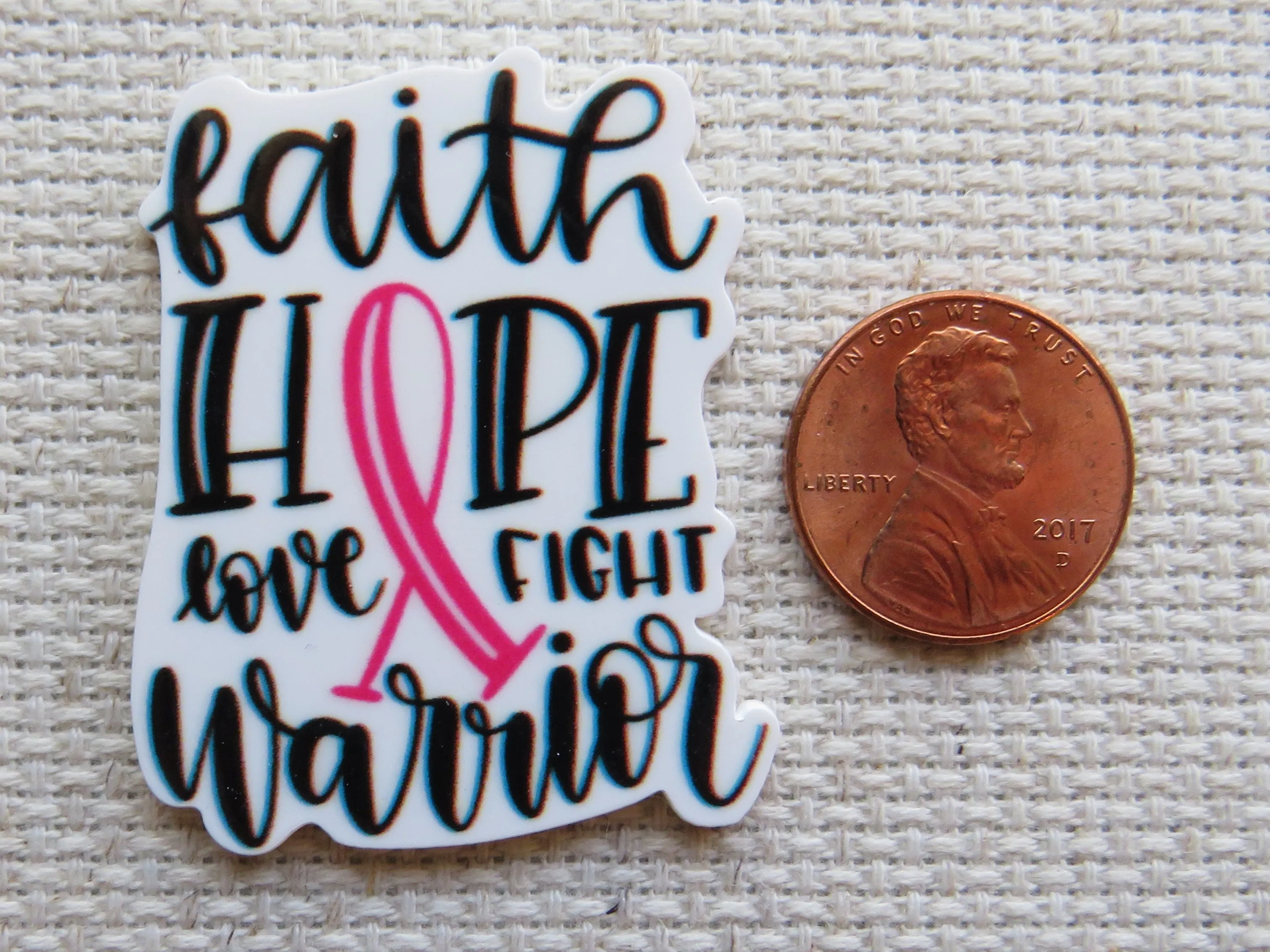 Faith Hope Pink Ribbon Needle Minder, Cover Minder, Magnet LAST ONE!