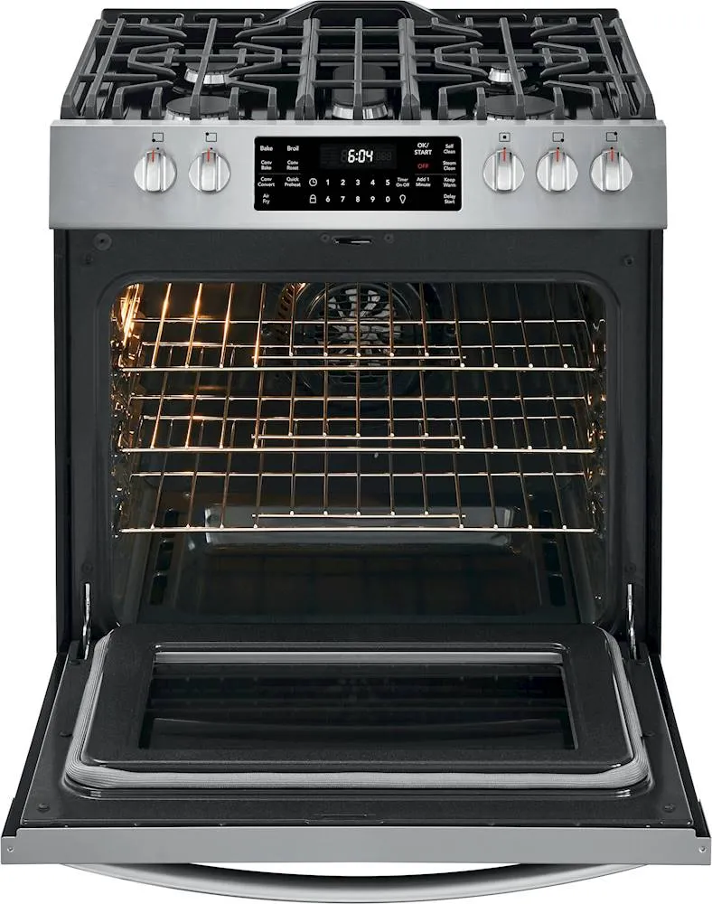 Frigidaire - Gallery 5.6 Cu. Ft. Slide-In Gas Range with Air Fry - Stainless steel