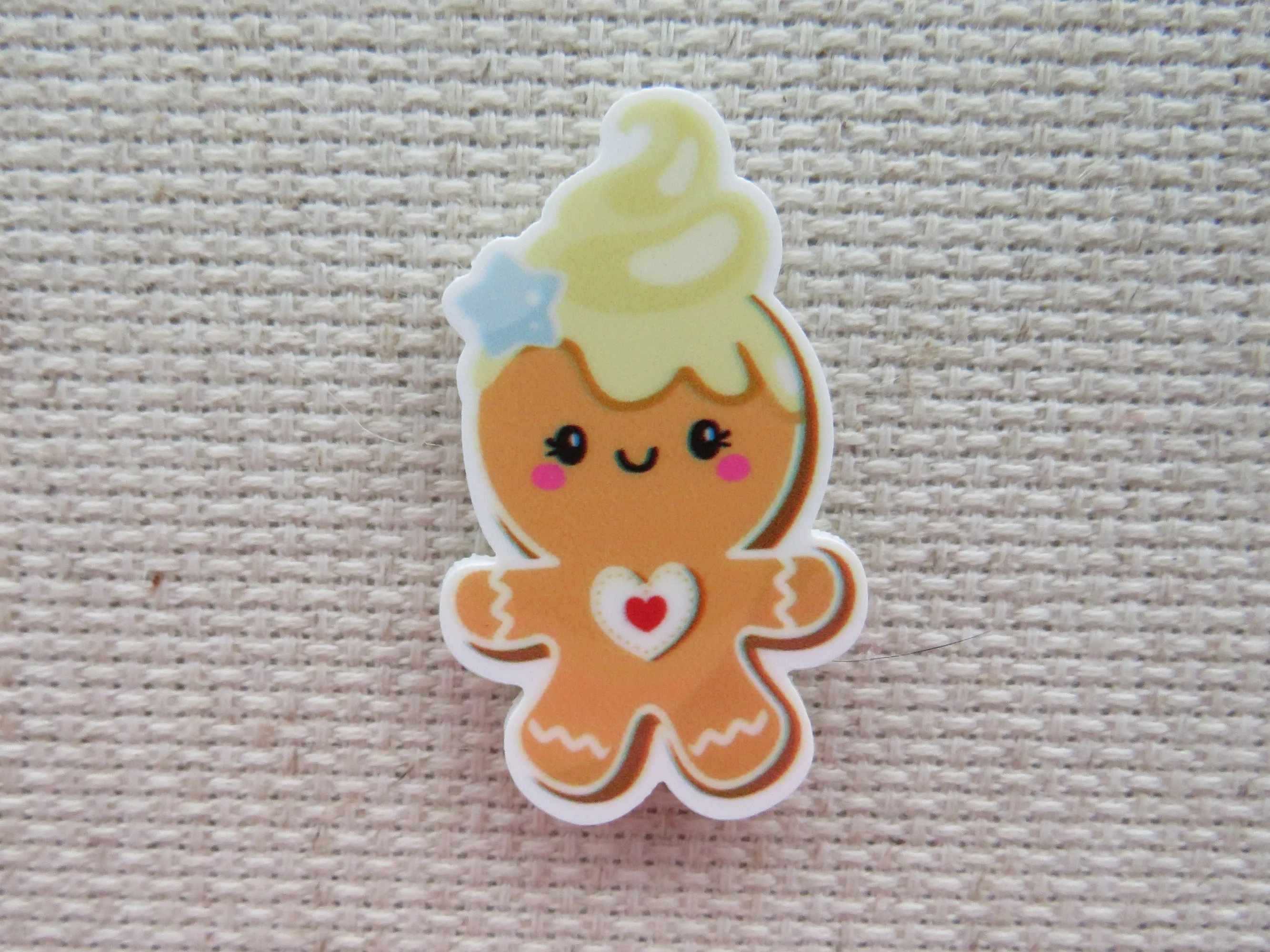 Gingerbread Cookie with a Heart Needle Minder, Cover Minder, Magnet