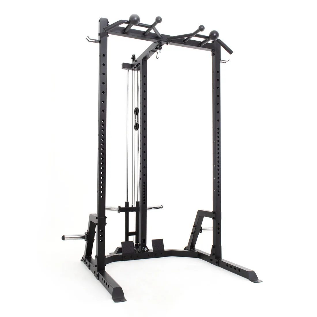 Half Power Rack With Cable Machine Lateral Pull Down / Rower