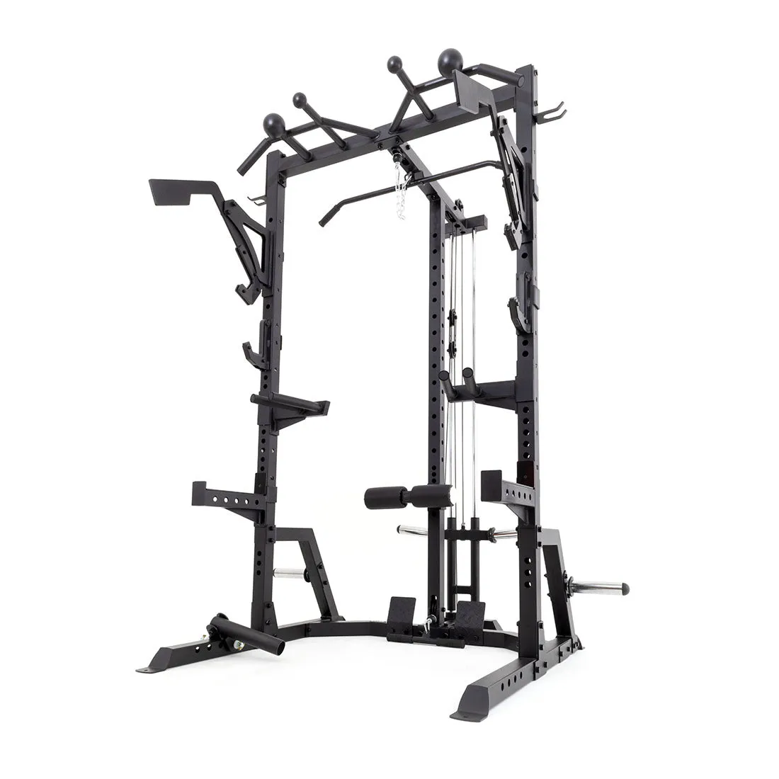 Half Power Rack With Cable Machine Lateral Pull Down / Rower