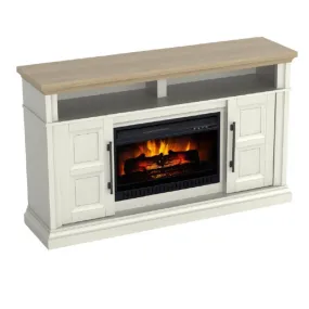 Hassail Fireplace TV Stand - Antique White