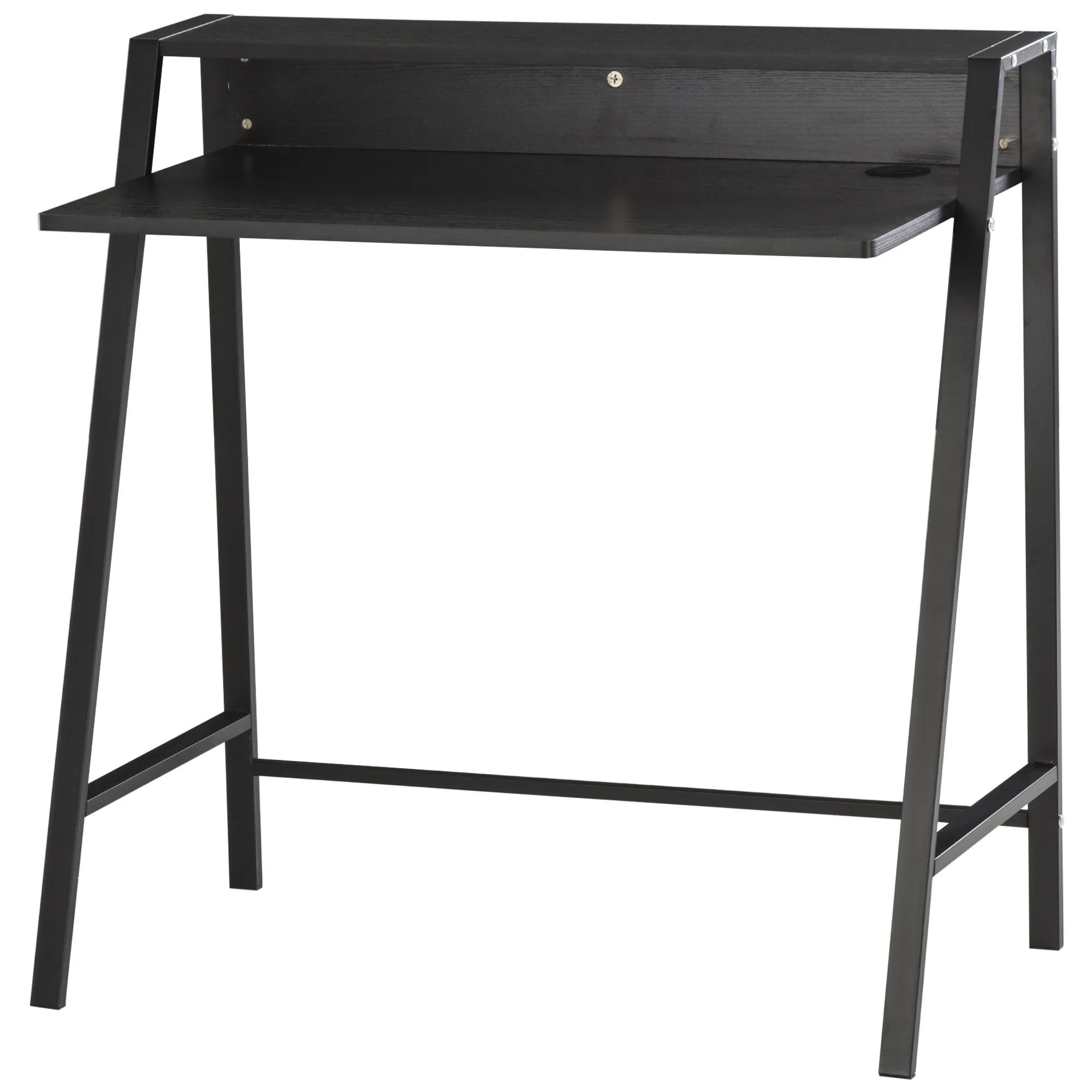 HOMCOM Two-Tier Metal Frame Writing Desk - Black