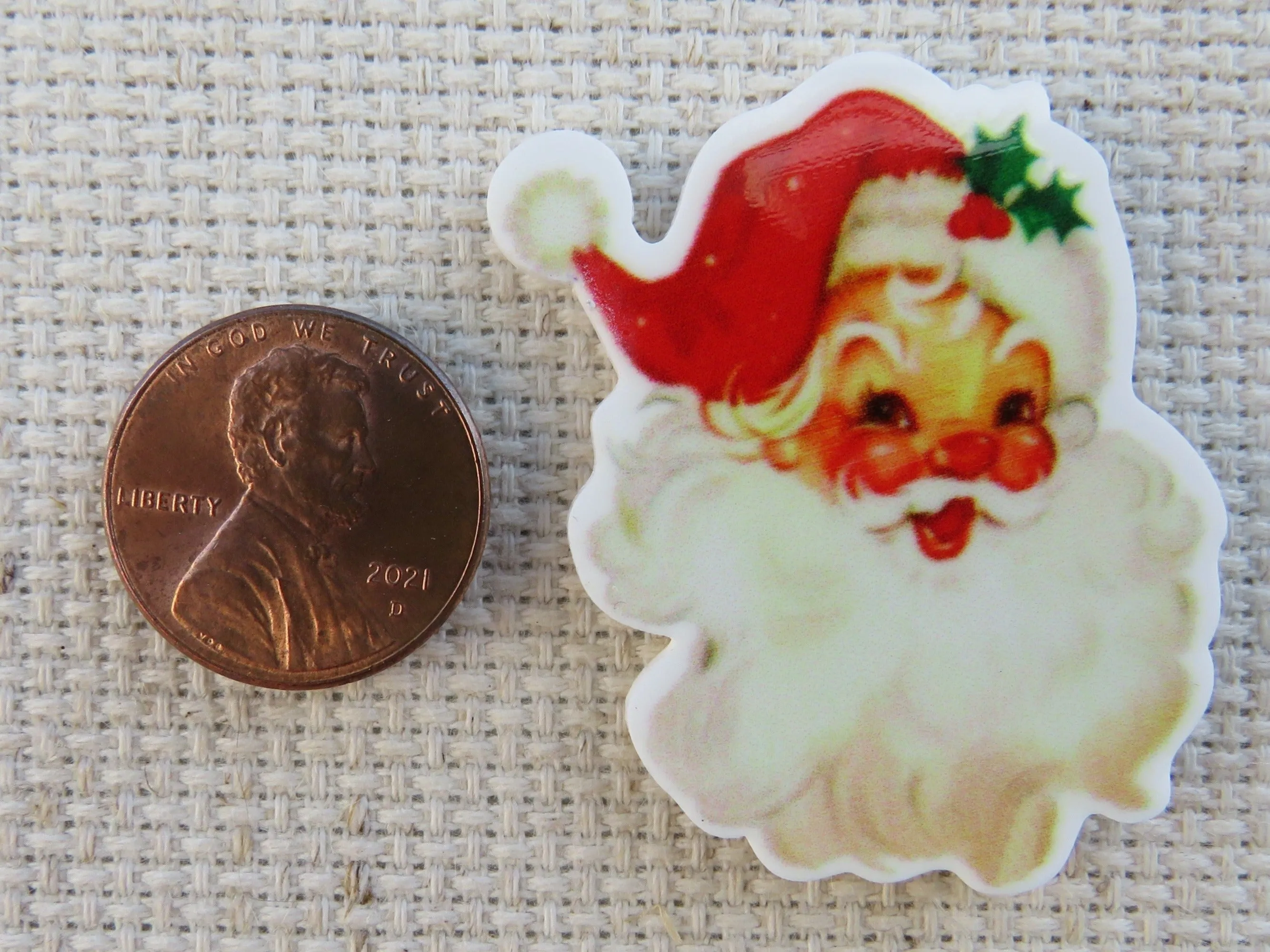 Jolly Santa Face Needle Minder, Cover Minder, Magnet