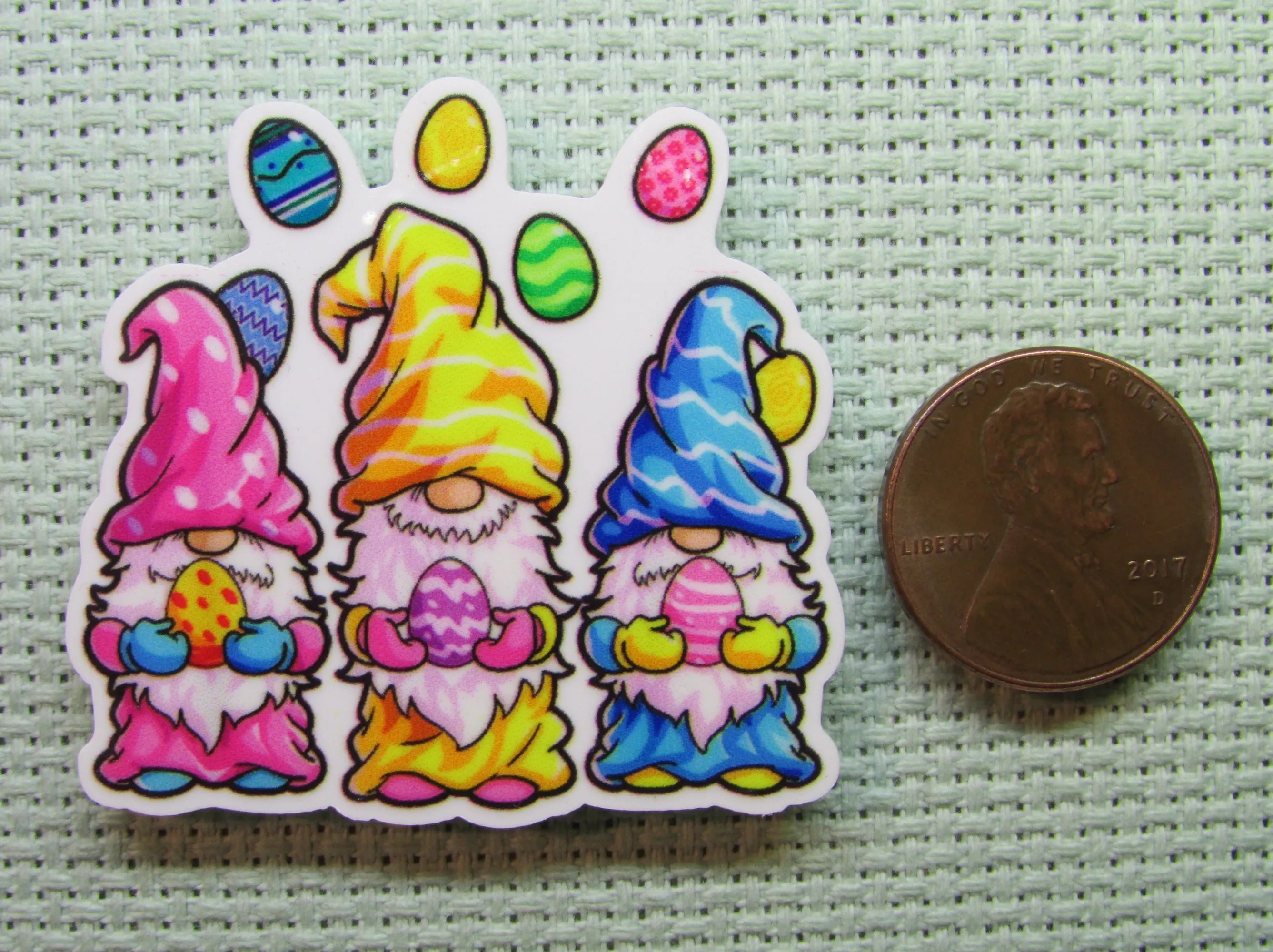 Juggling Easter Egg Gnomes Needle Minder, Cover Minder, Magnet