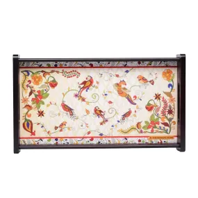 Kalamkari Birds Wooden Tray Medium By India Kreations Decor