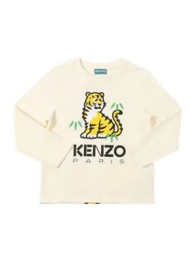 Kenzo Kids   Printed logo cotton jersey t-shirt 