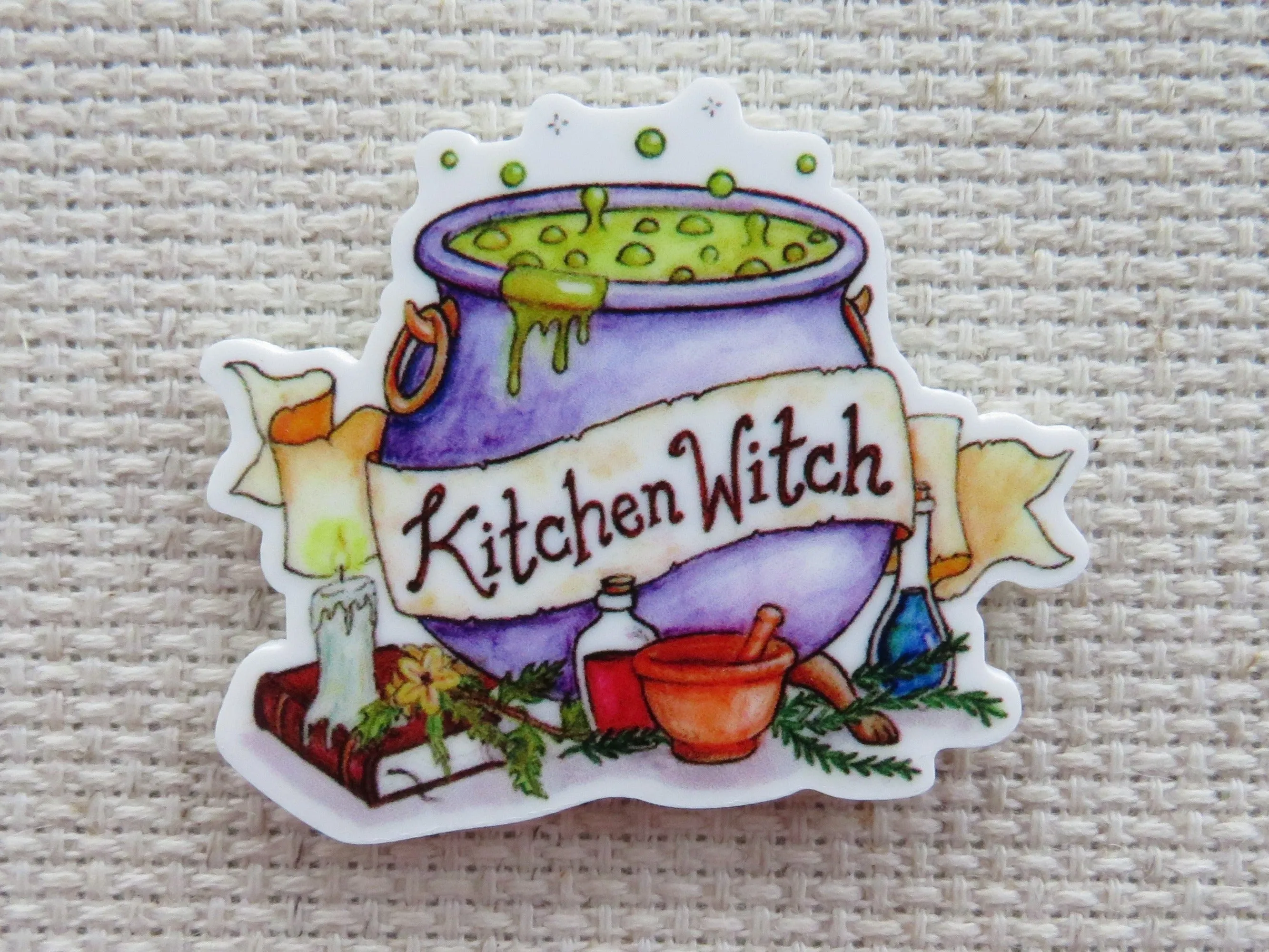 Kitchen Witch Needle Minder, Cover Minder, Magnet