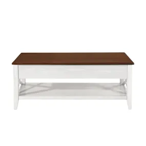 Laurel Luke Farmhouse Faux Wood Lift Top Coffee Table